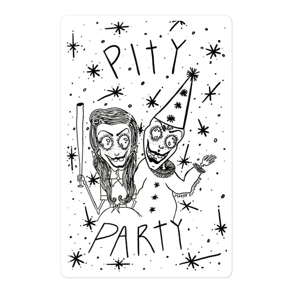 White Pity Party Sticker
