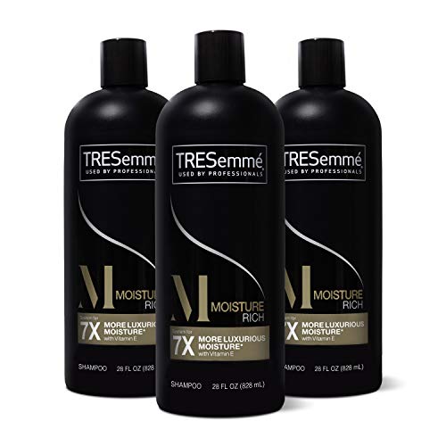 TRESemmé Shampoo for Dry Hair Moisture Rich Professional Quality Salon-Healthy Look and Shine Moisture Rich Formulated with Vitamin E and Biotin, 28 Fl Oz (Pack of 3)