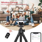 Aureday Cell Phone Tripod, Flexible Mini Tripod with Remote and Cold Shoe, Small Tripod Stand for Video Recording, Vlogging, Compatible with Cellphone, Camera, Gopro