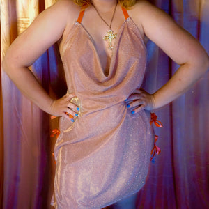 Peach Sparkle Divine Disco Dress